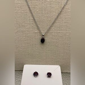 Fire opal set necklace and earrings